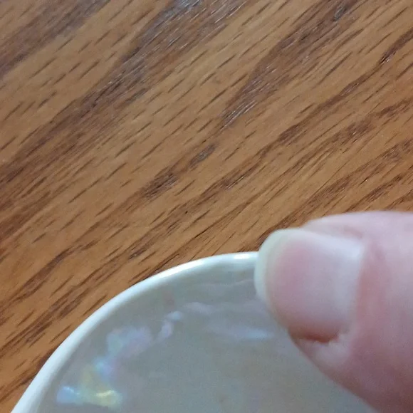 Vintage Lefton irridescent divided pixie candy dish - Picture 5 of 10